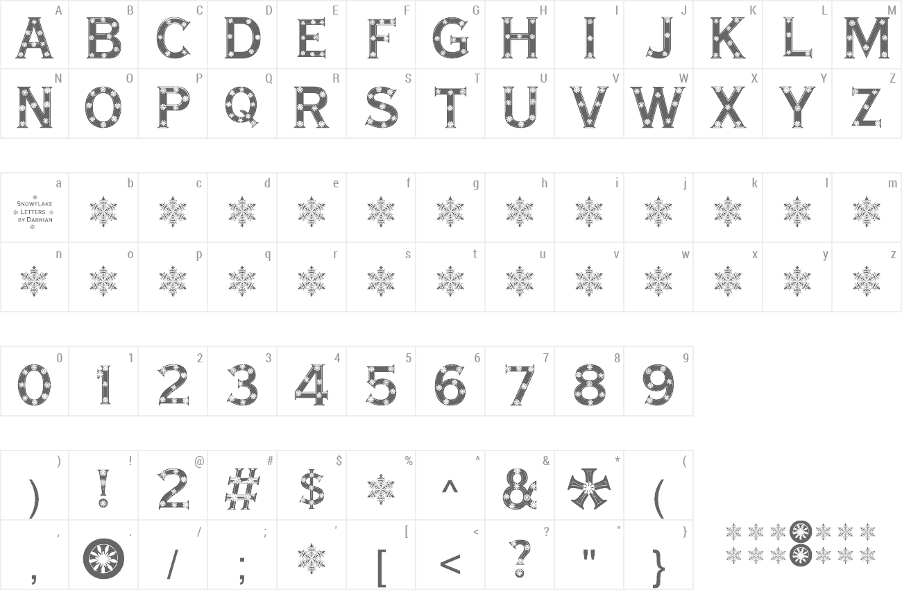 Font Snowflake Letters preview